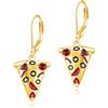 YAFEINI Pizza Dangle Orecchini per pizza in argento Sterling 925 per donne