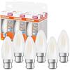 OSRAM Lampada a LED B40 a stella LED per base B22D, forma di candela, gl fr, 470 lumen, bianco freddo, 4000k, sostituzione per lampadine da 40w convenzionali, non dimmerabile, pacchetto da 6