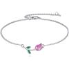 URONE Bracciale da donna con tulipani, in argento Sterling 925, con fiori di tulipano, idea regalo per donne