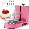 VEVOR Macchina per Decorazione Torte, Macchina per Spalmare Crema Velocità 25-320 giri/min, Macchina per Decorazione Torte Cucina Commerciale Piatto Girevole per Torte da 6-1４ Pollici, Colore Rosa