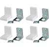 cyclingcolors 4x ferramenta staffa angolare di fissaggio in metallo acciaio con copertura in plastica da avvitare 90 gradi supporto mobile rinforzo murale universale fissaggio ripiano 20 kg bianco