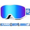 Supertrip Maschera da Sci Bambino, Occhiali da Sci snowboard Anti 400UV Anti Nebbia per bambini e bambine dai 6 ai 14 anni, maschera da snowboard compatibili con i caschi