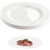 Doafoce 4 Piatti Piani 25cm Bianchi Servizio da Tavola Grandi Moderni Set Piatti Plastica Rigida Lavabili