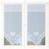 HomeMaison Home Maison - Coppia di piccole tende a cuore a punta - Poliestere - Setaccianti, eleganti - Finestra, Soggiorno, Camera da letto - Passante asta - Finitura punta - 60 x 120 cm - Bianco