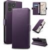 Yunubeyii Cover Libro per Honor 400 Smart - [Blocco RFID] Luxury PU Leather Portafoglio Card Holder Magnetic Phone Custodia con Kickstand, Cover Protettiva Antiurto, Viola