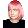 Prettyland parrucca da donna naturale opaca corta caschetto tutti i giorni a volume pieno rosa C102