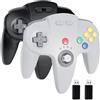 miadore 2 PCS Controller wireless N64 per Switch 1 2/Switch Lite/OLED, ricevitore USB da 2,4 GHz, plug and play, controller joystick per Windows PC, MAC OS, Raspberry pi (Nero/Grigio)