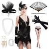 SIWOKJJO 11 Pezzi Accessori Costume Anni 20 Donna, Accessori Gatsby Donna, Set Costumi 1920 Donna 20 Pezzi Accessori Anni 20, Accessori Costumi Carnevale Donna