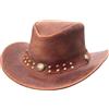 BRANDSLOCK Cowboy Cappello per Uomo e Donna-Premium Pelle Australiano Cappello-Fatto a Mano Leggero Western -Modellabile Tesa Larga Cowgirl -Festa Costume per Viaggio e Sole Protezione