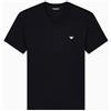 Emporio Armani T-Shirt Uomo Essential Cotone Scollo a V, Bianco, XXL, Aderente, Bianco, XXL