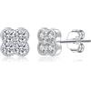 SLUYNZ Orecchini a forma di trifoglio in argento Sterling 925, per donne e ragazze, SMALL, Argento sterling, Zirconia cubica