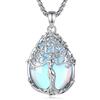 CELESTIA Collana Donna Pietra di Luna Ciondolo Albero Della Vita Placcato Argento Moda Gioiello Regalo Donna Compleanno, Natale, Idea Regalo per Mamma, Moglie, Nonna, Sorella
