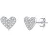 SLUYNZ Orecchini a forma di cuore in argento Sterling 925 per donna dolce amore cuore orecchini, SMALL, Argento sterling, Zirconia cubica