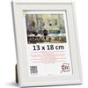3-B - Cornice portafoto modello Salò in bianco - 13 x 18 cm - con vetro acrilico