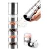 Zolmer® Macinasale e pepe modulare 2 in 1 con 5 camere, macinino sale e pepe in acciaio inox, macinino per pepe e sale, ricaricabile e moderno