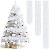 Qzakce Natale Tinsel Ghirlanda 4 Pezzi Ghirlanda Orpelli Natalizia, Decorazioni Natalizie per Porta, Camini,Scale,Decorazioni dell'albero di Natale, Totale 8M, Bianco Iridescente