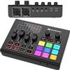 NearStream Mixer gaming con preamp mic, doppio ingresso XLR/6.35mm, 48V, RGB, voice changer, sound pads, loopback - Interfaccia audio per streaming, podcast e musica (AMIX20U)