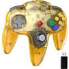 miadore Controller wireless N64 per Switch 1 2/Switch Lite/OLED, ricevitore USB da 2,4 GHz, plug and play, controller joystick per Windows PC/MAC IOS/Raspberry pi (Giallo trasparente)