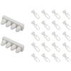 GARDINIA Set composto da 20 maxi pattini scorrevoli con ganci per tende (ganci pieghevoli), 2 terminali, 1 binario, per bastoni/binari per tende in alluminio, plastica, bianco