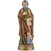 DRW Statuetta di San Matteo Evangelista in Resina Dipinto a Mano 13 cm