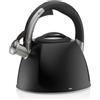 kela Kettle a induzioneda 2,4 l, bollitore in acciaio inossidabile, per tutti i tipi di fornelli, con apertura sicura del coperchio tramite pulsante, VITUS, bollitore nero opaco