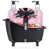 BRUBAKER Set Regalo da Bagno Fragola Cocco con Vasca da Bagno Decorazione Nero 9 Pezzi