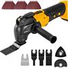 Lumirio Strumento multifunzione oscillante adatto per batteria Dewalt da 20 V, 6 seghe oscillanti senza spazzole a velocità variabile, strumento oscillante senza fili con 21 accessori per levigatura da taglio