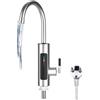 BAIFULAI Rubinetto con scaldacqua istantaneo, scaldabagno elettrico, rubinetto da cucina in acciaio inox con indicatore di temperatura LED, girevole a 360°, per cucina, giardino, campeggio (220 V, 3000 W