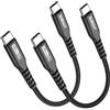 SUNGUY USB C Cavo Corto 2 x 15cm, 60W Ricarica Rapida Type C Cavetto Compatibile con iPhone 15 Pro/Max, MacBook, iPad Pro 2020, Samsung S24-Nero