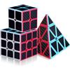 EACHHAHA Set di dadi magici, 2 x 2 + 3 x 3 + piramide, 3 in 1, diverse possibilità di gioco, professionale, levigante, forte e durevole, squisita scatola di imballaggio, adatto per regali per bambini (fibra di