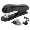 Deli Cucitrice Value Pack, cucitrice da tavolo, cucitrice da ufficio, capacità 20 fogli, include graffette e rimozione graffette, nero