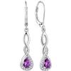 FJ Orecchini Infinito Argento 925 Orecchini Pendenti Goccia Donna Orecchini Ametista Febbraio Pietra Portafortuna Gioielli Regalo per lei Amiche Moglie Mamma Donna