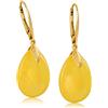 Amber by Mazukna - Orecchini in ambra - Elegante gioiello in ambra con ciondolo dorato per donna, orecchini a goccia in ambra, gioielli da donna, 15 mm, Argento sterling Ambra, Ambra