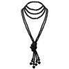 BABEYOND Gatsby - Collana lunga con perle a nodo, stile anni '20, 124,5 cm x 5,5 cm x 1,5 cm, colore: Nero