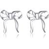 SLUYNZ Orecchini da donna in argento Sterling 925 con fiocchetto piccolo