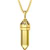 Bestyle Collana Donna Quarzo Pietra Esagonale Cristallo di Nascita Luglio Rubino Collana Pietre Portafortuna con Nodo Celtico, Collane Lunghe Donna Regolabile, Confezione Regalo