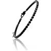 Aloha® Bracciale Cristalli Neri Uomo Idea Regalo Regolabile