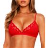 Navneet Reggiseno da donna senza ferretto, in pizzo, senza ferretto, reggiseno senza ferretto, reggiseno a triangolo, comodo reggiseno morbido, Bralette a triangolo rosso, M