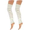 krautwear Erbwear® - Scaldamuscoli da donna Legwarmers sopra il ginocchio, ca. 70 cm, anni '80 bianco-2x Taglia unica