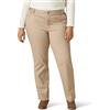 Lee Pantaloni da Donna Plus Size Wrinkle Free Relaxed Fit Straight Leg, Flax, 28W Lungo