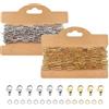 TOAOB THE ONE AND ONLY BABY TOAOB 5 Metri 3 x 9 mm Catena Collana in Acciaio Inox per Collana Fai da Te con 10 Chiusure di Aragosta e 30 Anelli di Salto per Bracciali Creazione di Gioielli Oro e Argento