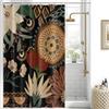 Uiiooazy Tenda Doccia Antimuffa, Tenda da Doccia 150x200cm Tropicale Boho Chic Astratta Foglie Verde Fiori Rossi Tende da Bagno Tessuto Lavabile Impermeabile Tende per Vasca da Bagno con 10 Anelli