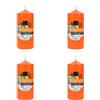 H HANSEL HOME Set de 4 Candele Profumate Frutti Tropicali, Candela Arancia a Colonna Profumada 11x4.7cm, Candela Profumada 25 Ore di Combustione