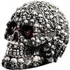 VOANZO Halloween LED Skull Light Night Light Cranio Ornamento con LED Light Up Occhi Lampada da scrivania per tavolo da bar Cool Birthday Surprise Gothic Party Decorazione (batteria esclusa)