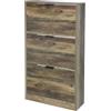 Urban Living JOYA RANGE SCARPE 3 CASSETTI CON PORTE EFFETTO NOCE 63X24XH117CM
