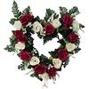 DRW Cuore di rose bianche e rosse Centro di fiori artificiali Cimitero, Chiesa Matrimoni sepolture 65x30x65