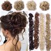 Rich Choices Extension clip capelli veri Chignon Updo Bun Ponytail Scrunchie Parrucchino Capelli Ricci Mossi Posticci biondo chiaro mix biondo cenere