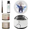 Anyskin kit Ceretta con Scaldacera Professionale, 2 Cere Liposolubili Rica 400ml Rosa e Argan, Anyskin Olio Dopocera 100ml, Spatola in Acciaio e Rotolo Epilazione in Tnt Roial