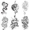Qiwenr 6 Fogli Tatuaggi Temporanei Drago, Drachenform Totem Tatuaggi, Dragon Temporary Tattoo, per Halloween, Cosplay, Feste, Pasqua, Concerti, di Lunga Durata