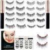 Wintfarm Set di ciglio finte magnetico - 10 paia di ciglia magnetiche con 2 eyeliner